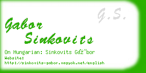 gabor sinkovits business card